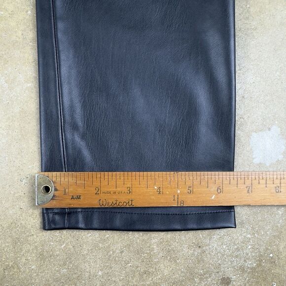 Ann Taylor Factory Faux Leather Pants Women 00P‎ Black Slim Fit Ankle - Picture 8 of 8
